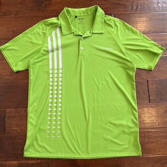 adidas Other - Adidas Polo‎ Shirt Golf Adizero Men's Large Short Sleeve Lime Green Reflective